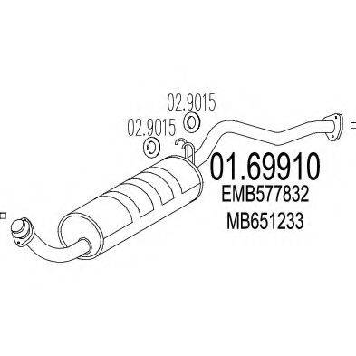 MTS 0169910 Глушник вихлопних газів кінцевий