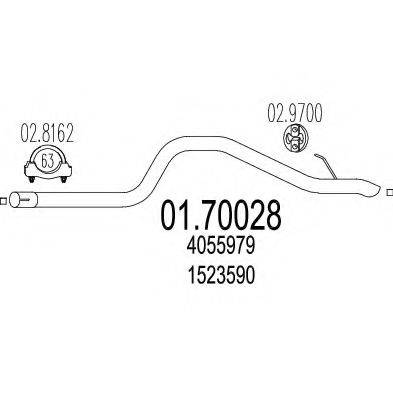 MTS 0170028 Труба вихлопного газу