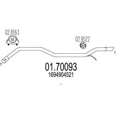 MTS 0170093 Труба вихлопного газу