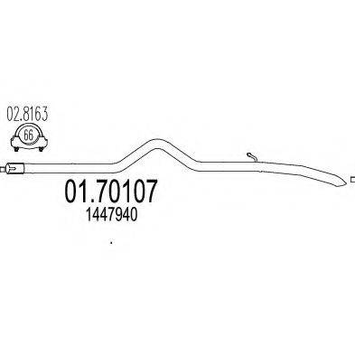 MTS 0170107 Труба вихлопного газу