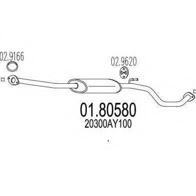 MTS 0180580 Середній глушник вихлопних газів