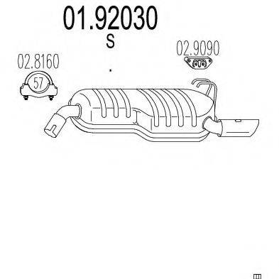 MTS 0192030 Глушник вихлопних газів кінцевий