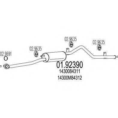 MTS 0192390 Глушник вихлопних газів кінцевий