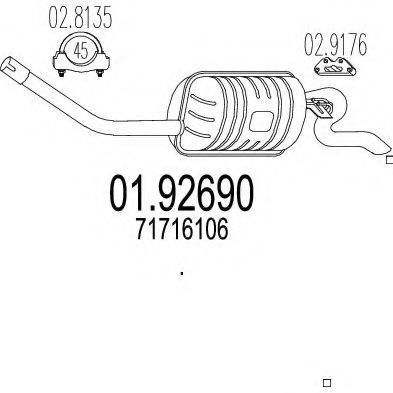 MTS 0192690 Глушник вихлопних газів кінцевий
