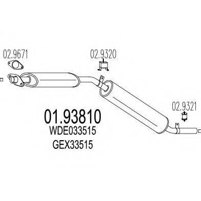 MTS 0193810 Глушник вихлопних газів кінцевий