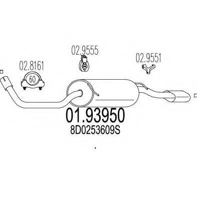 MTS 0193950 Глушник вихлопних газів кінцевий