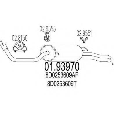 MTS 0193970 Глушник вихлопних газів кінцевий