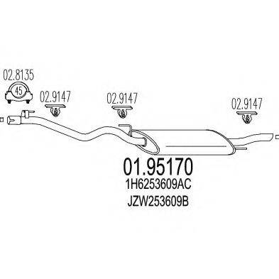 MTS 0195170 Глушник вихлопних газів кінцевий