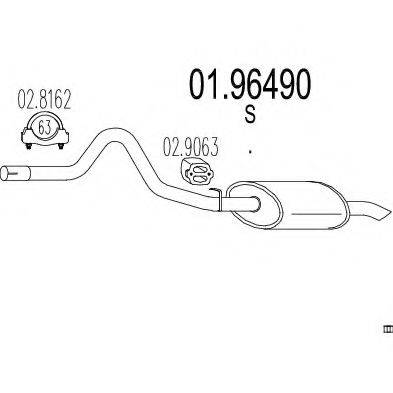 MTS 0196490 Глушник вихлопних газів кінцевий