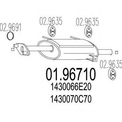MTS 0196710 Глушник вихлопних газів кінцевий