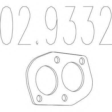 MTS 029332 Прокладка, труба вихлопного газу