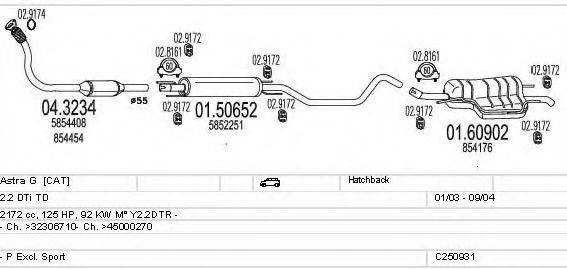 MTS C250931010506 Система випуску ОГ