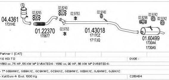 MTS C260434005567 Система випуску ОГ