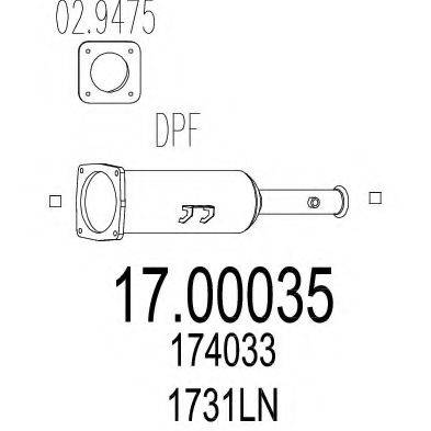 MTS 1700035 Саджовий/частковий фільтр, система вихлопу ОГ