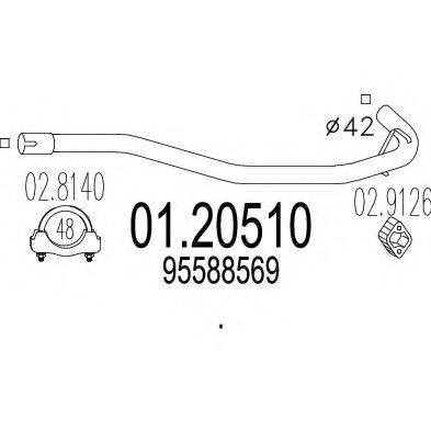 MTS 0120510 Труба вихлопного газу