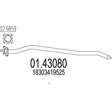 MTS 0143080 Труба вихлопного газу