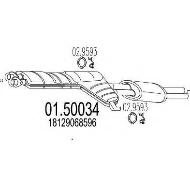 MTS 0150034 Середній глушник вихлопних газів