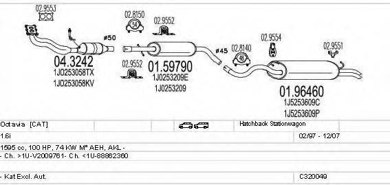 MTS C320049004825 Система випуску ОГ