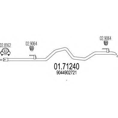 MTS 0171240 Труба вихлопного газу