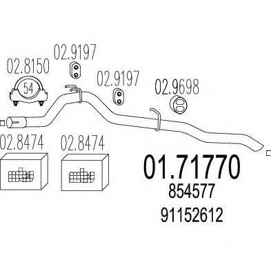 MTS 0171770 Труба вихлопного газу