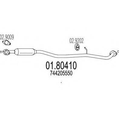 MTS 0180410 Середній глушник вихлопних газів