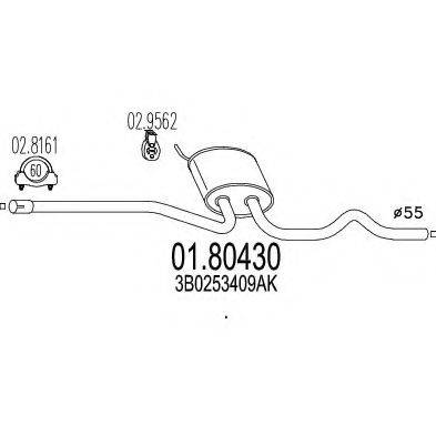 MTS 0180430 Середній глушник вихлопних газів