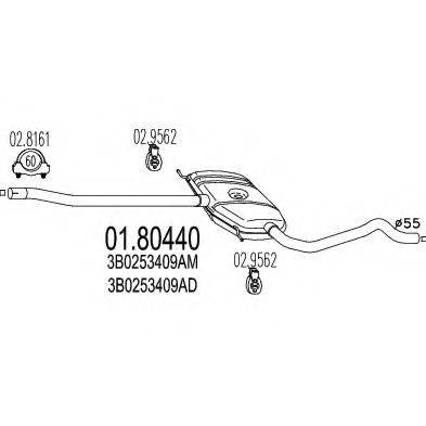 MTS 0180440 Середній глушник вихлопних газів