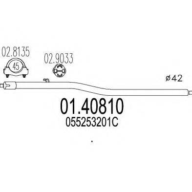 MTS 0140810 Труба вихлопного газу