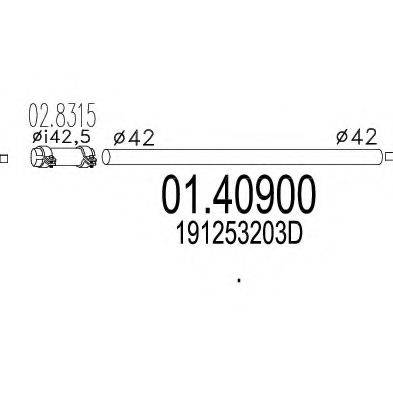 MTS 0140900 Труба вихлопного газу