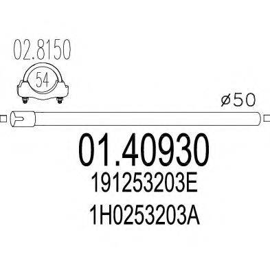 MTS 0140930 Труба вихлопного газу