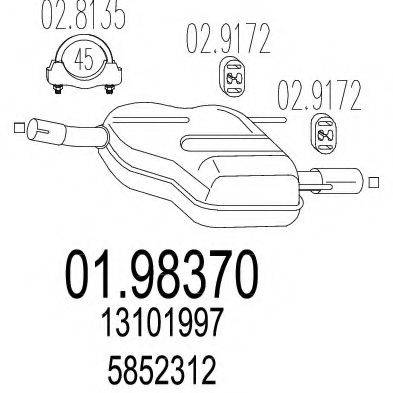 MTS 0198370 Глушник вихлопних газів кінцевий