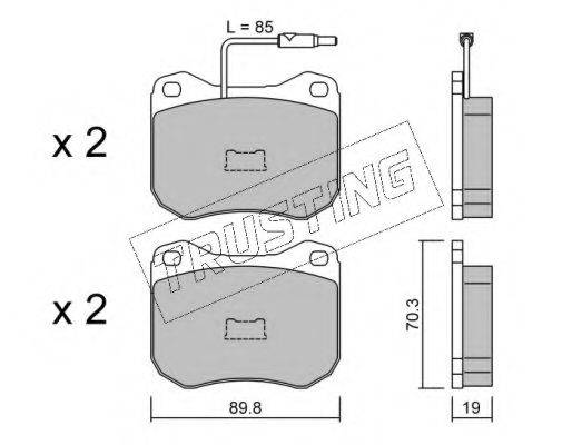TRUSTING 0230 Комплект гальмівних колодок, дискове гальмо