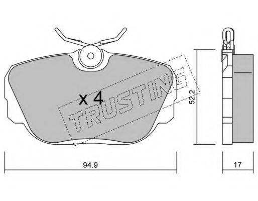 TRUSTING 0440 Комплект гальмівних колодок, дискове гальмо