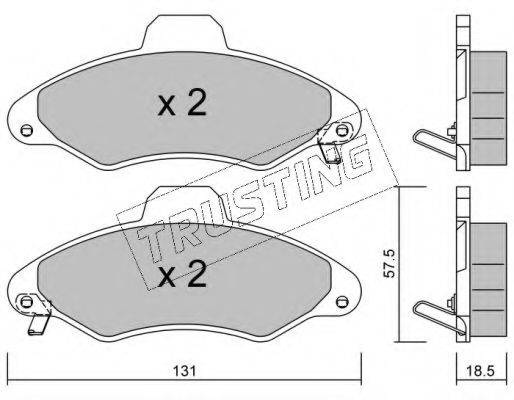 TRUSTING 0731 Комплект гальмівних колодок, дискове гальмо