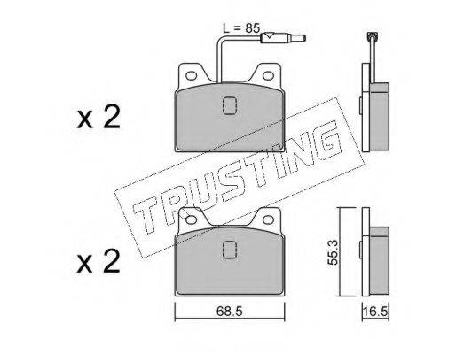 TRUSTING 0860 Комплект гальмівних колодок, дискове гальмо