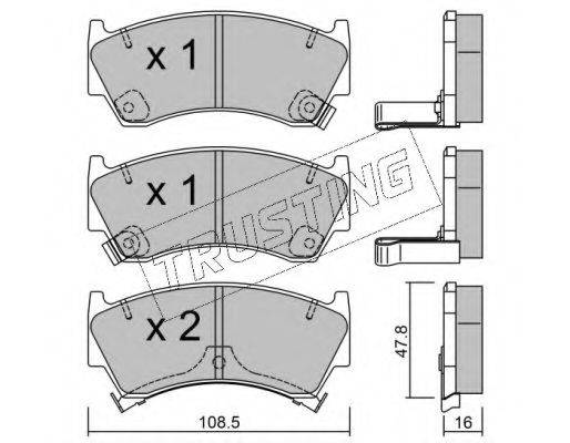 TRUSTING 2870 Комплект гальмівних колодок, дискове гальмо