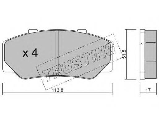 TRUSTING 3170 Комплект гальмівних колодок, дискове гальмо