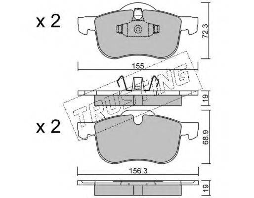 TRUSTING 3180 Комплект гальмівних колодок, дискове гальмо