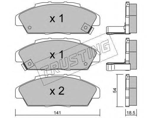 TRUSTING 3940 Комплект гальмівних колодок, дискове гальмо