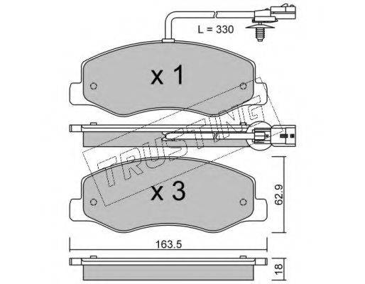 TRUSTING 9170 Комплект гальмівних колодок, дискове гальмо