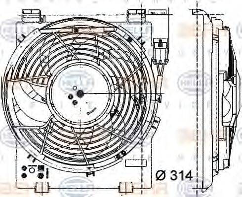 HELLA 8EW009157451 Вентилятор, конденсатор кондиціонера