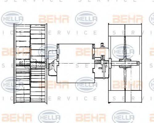 HELLA 8EW009159101 Вентилятор салону