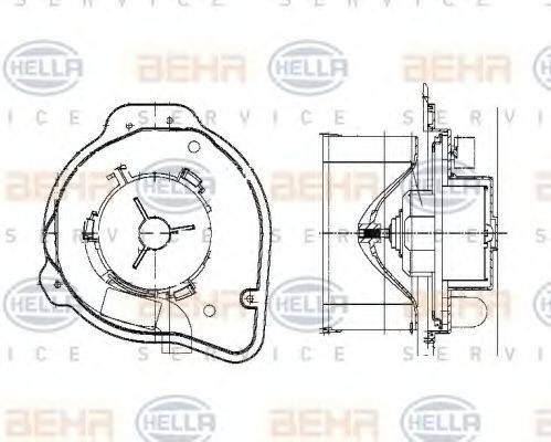 HELLA 8EW009159281 Вентилятор салону