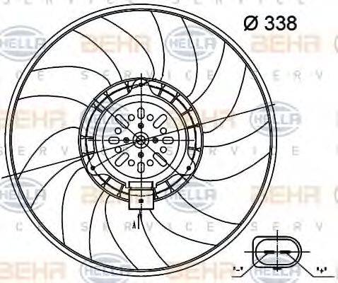 HELLA 8EW351000481 Вентилятор, охолодження двигуна