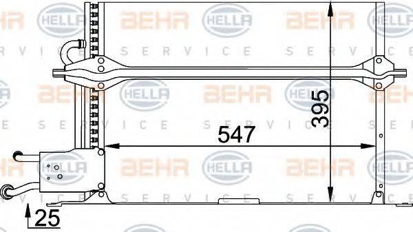 HELLA 8FC351035291 Конденсатор, кондиціонер