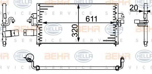 HELLA 8FC351037061 Конденсатор, кондиціонер