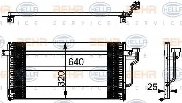 HELLA 8FC351037371 Конденсатор, кондиціонер