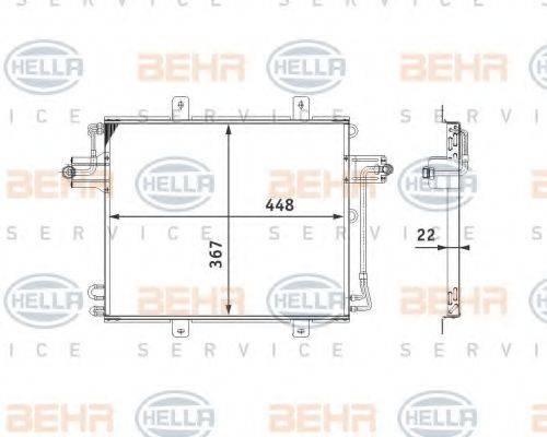 HELLA 8FC351038611 Конденсатор, кондиціонер