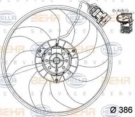 HELLA 8EW351039711 Вентилятор, охолодження двигуна