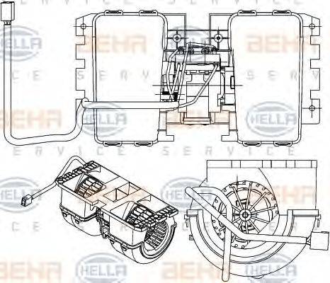 HELLA 8EW351042711 Вентилятор салону